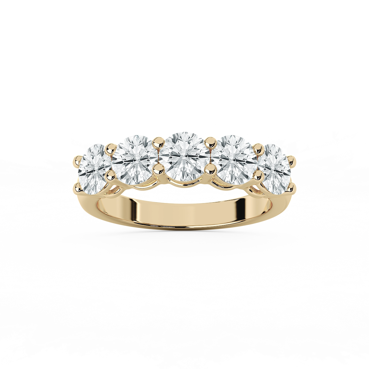 Luka Lab Grown Diamond Five Stone Shared Prong Anniversary Band