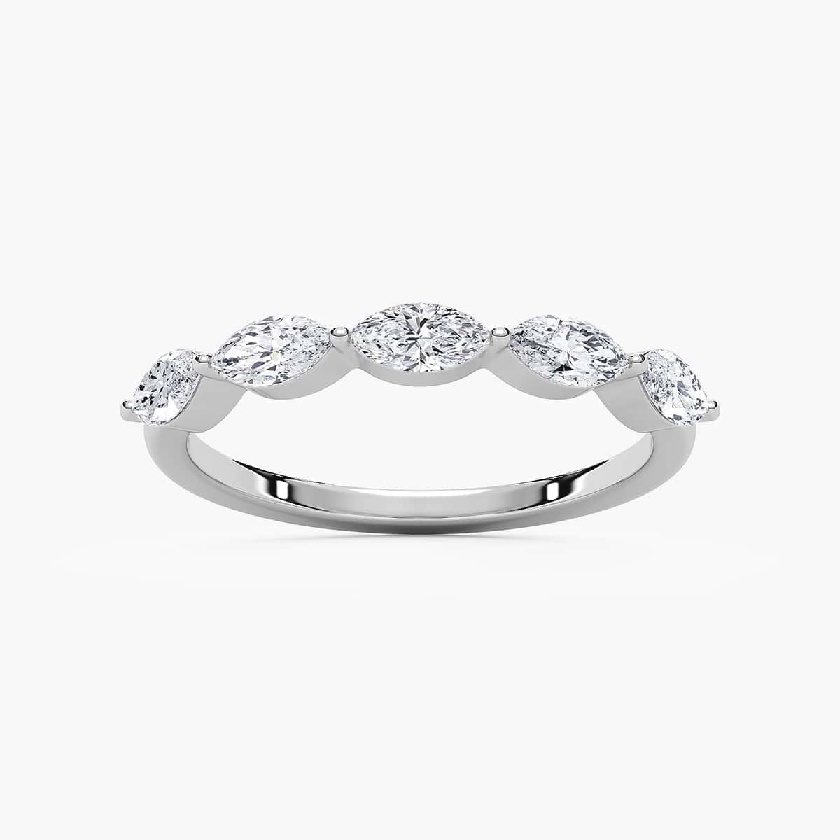 Amir 3/4 ctw Marquise Lab Grown Diamond Shared Prong Wedding Band