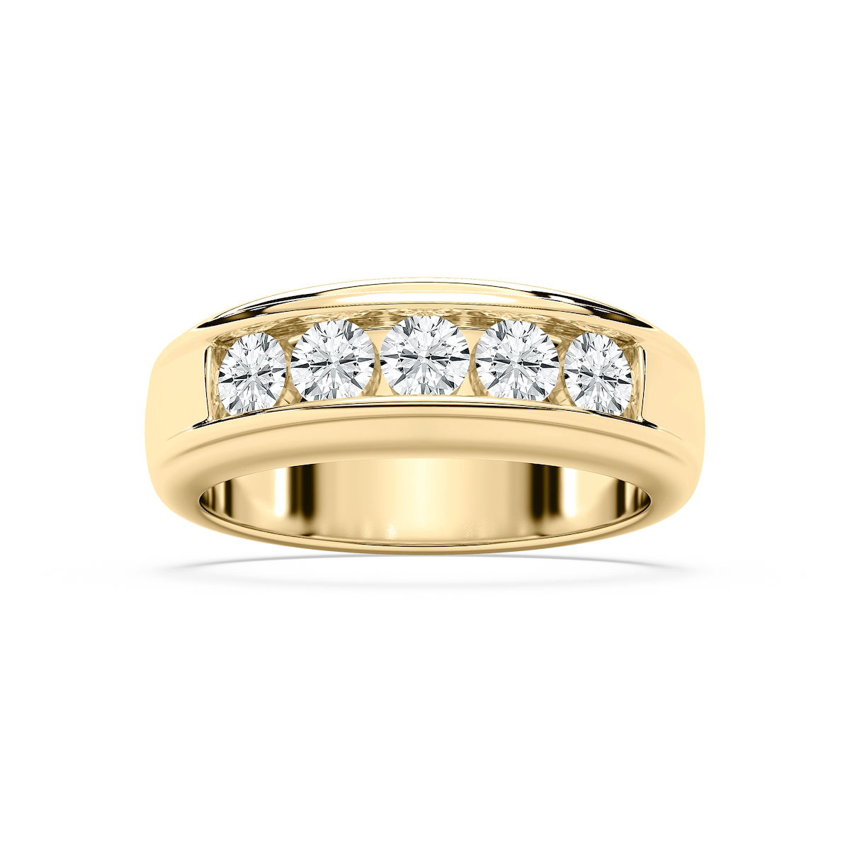 Andrew 1 ⅕ ctw Round Lab Grown Diamond 5.20mm Channel Mens Wedding Band