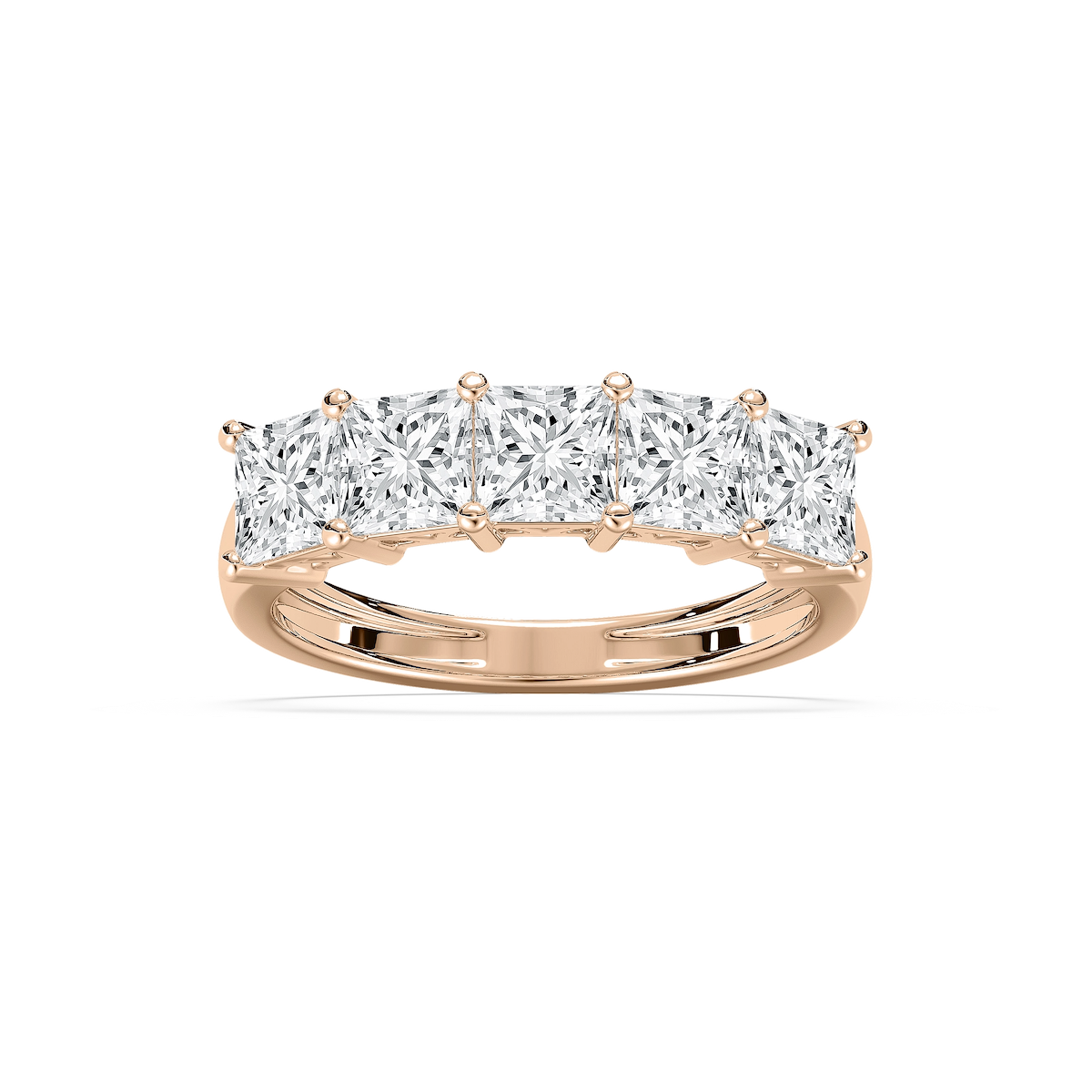Londyn 2 ½ ctw Princess Lab Grown Diamond Five Stone Shared Prong Anniversary Band