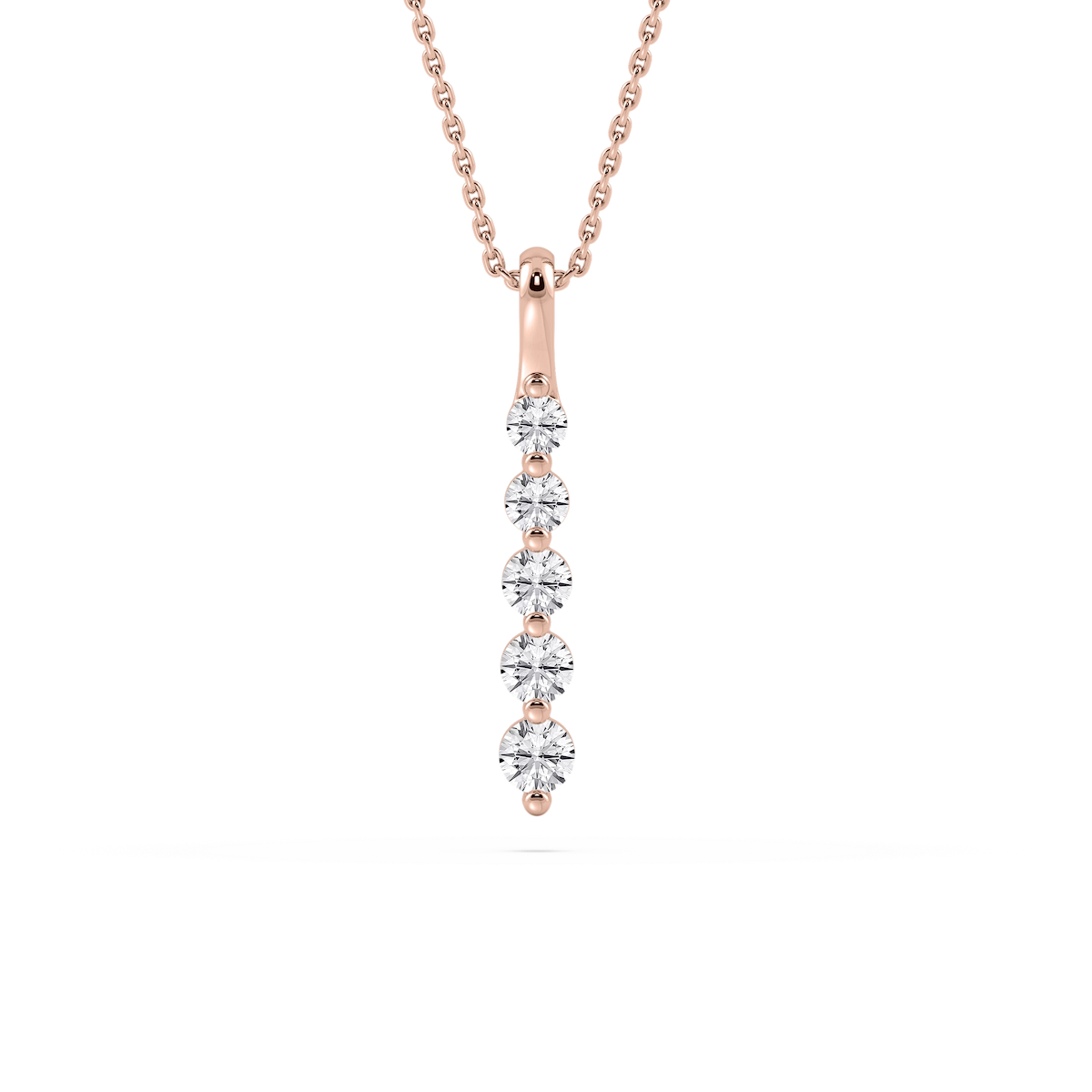 Five Stone Vertical Necklace