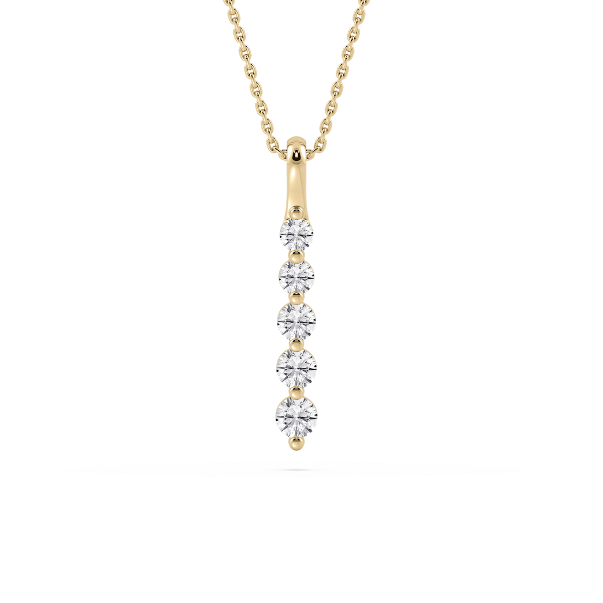 Five Stone Vertical Necklace