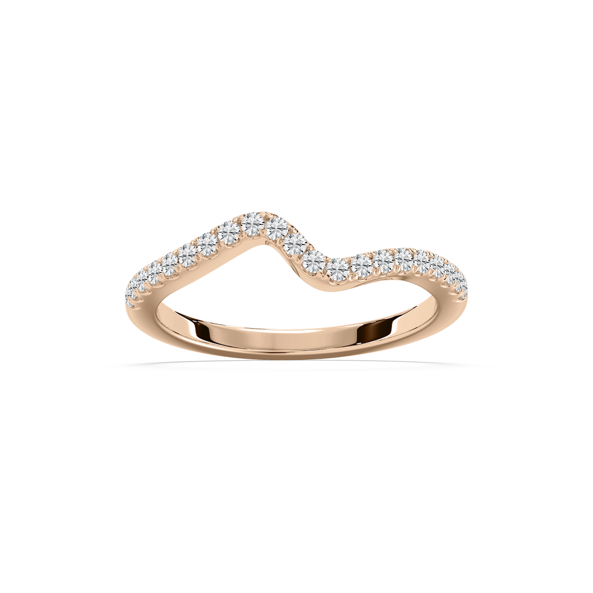 Bridget 1/5 ctw Round Lab Grown Diamond Shared Prong Curved Band