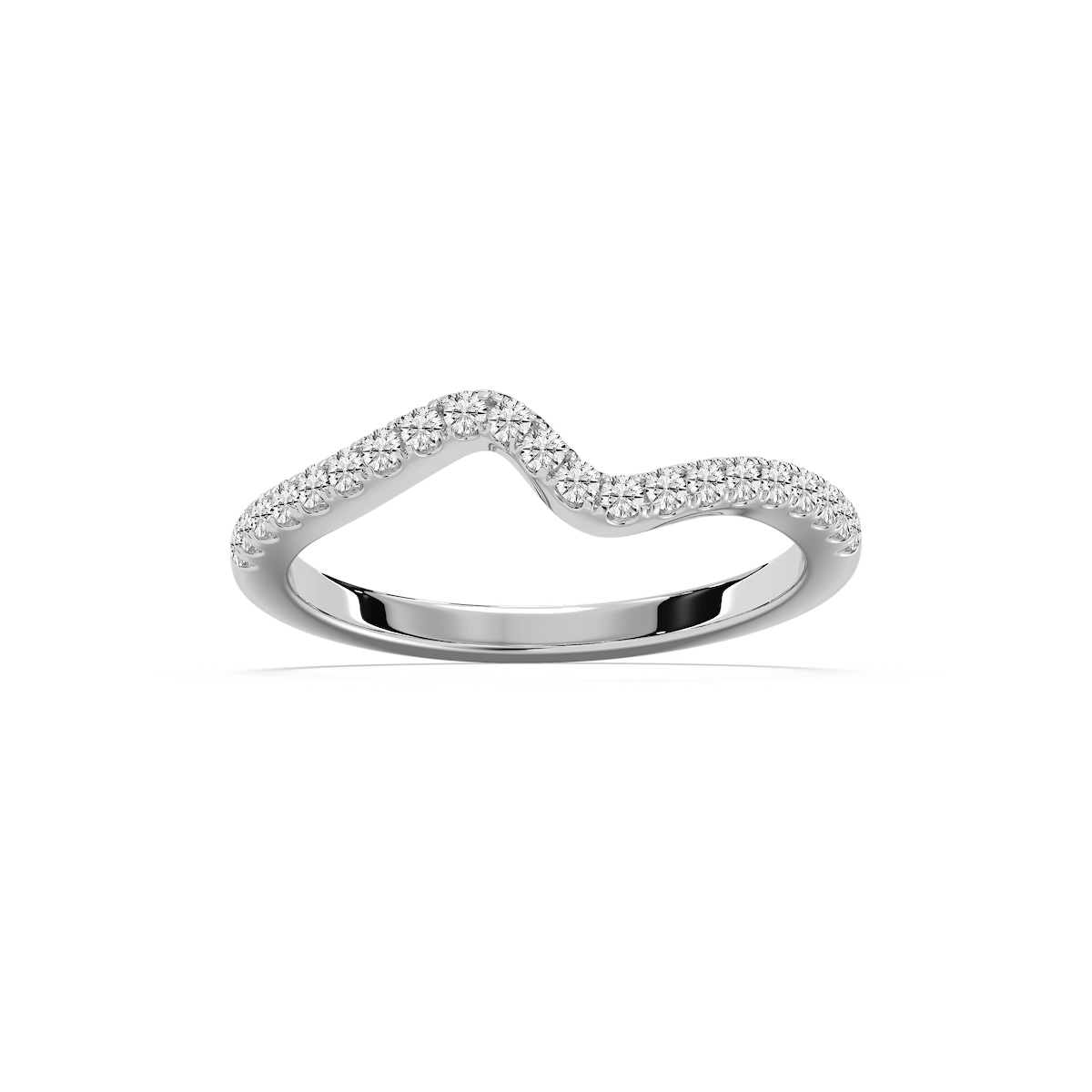 Bridget 1/5 ctw Round Lab Grown Diamond Shared Prong Curved Band