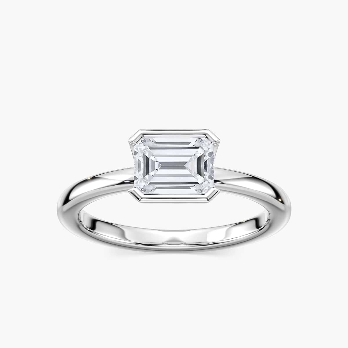 Addison Lab Grown Diamond East-West Half Bezel Solitaire Engagement Ring