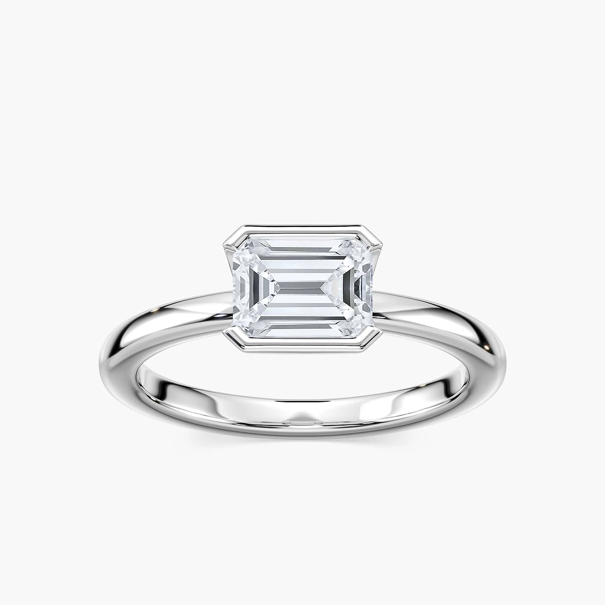 Addison Lab Grown Diamond East-West Half Bezel Solitaire Engagement Ring