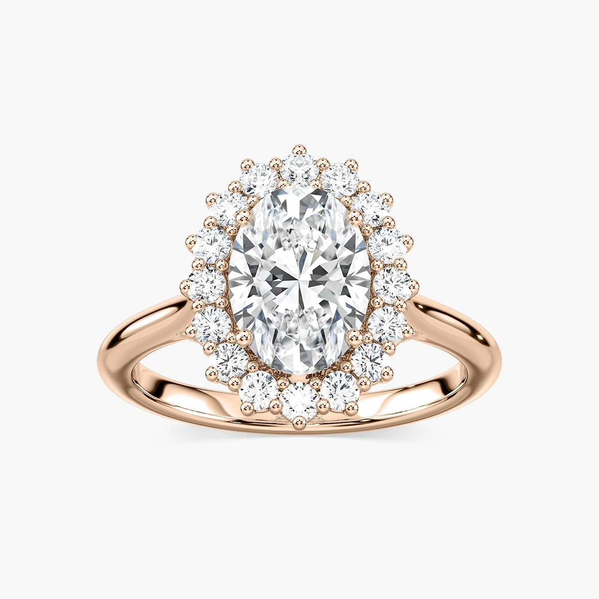Diana Oval Lab Grown Diamond Princess-Inspired Vintage Halo Engagement Ring
