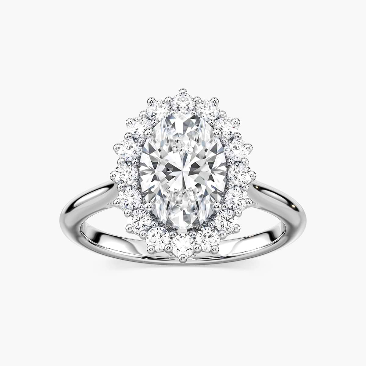 Diana Oval Lab Grown Diamond Princess-Inspired Vintage Halo Engagement Ring