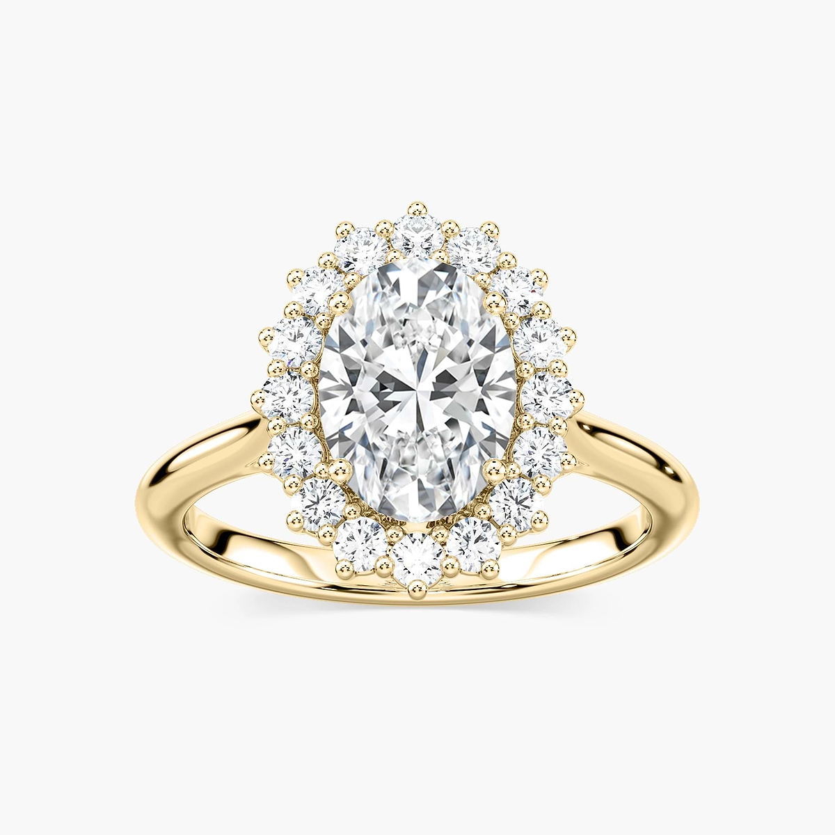 Diana Oval Lab Grown Diamond Princess-Inspired Vintage Halo Engagement Ring