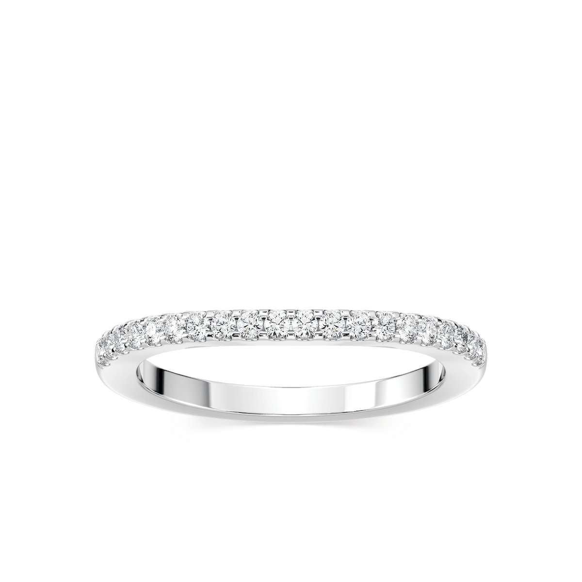 Frost Round Lab Grown Diamond Pave Curved Band