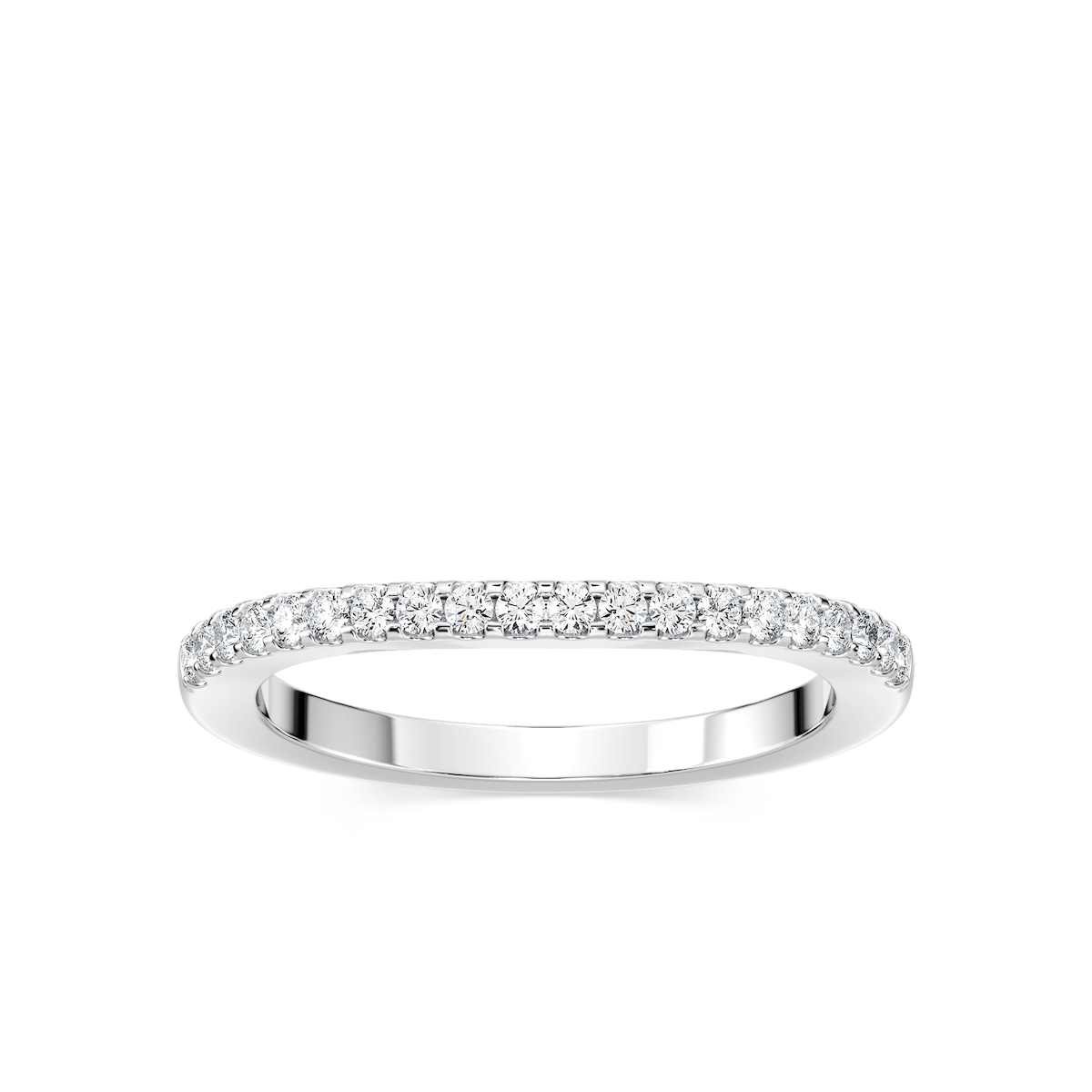 Frost Round Lab Grown Diamond Pave Curved Band
