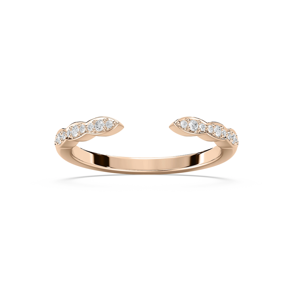 Gio 1 ctw Round Lab Grown Diamond Open Scalloped Stackable Band