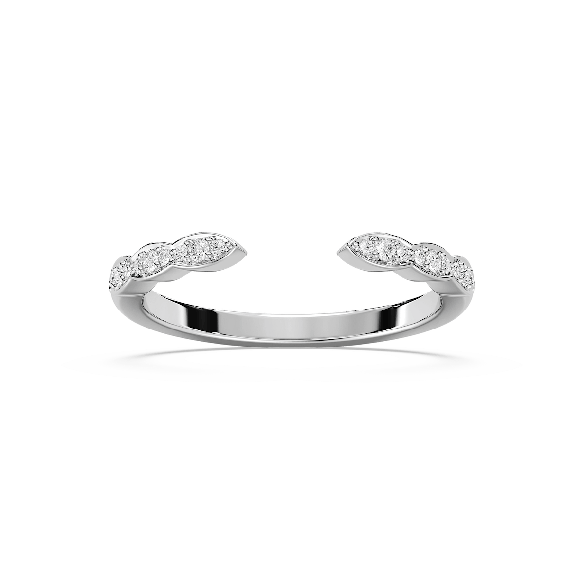 Gio 1 ctw Round Lab Grown Diamond Open Scalloped Stackable Band