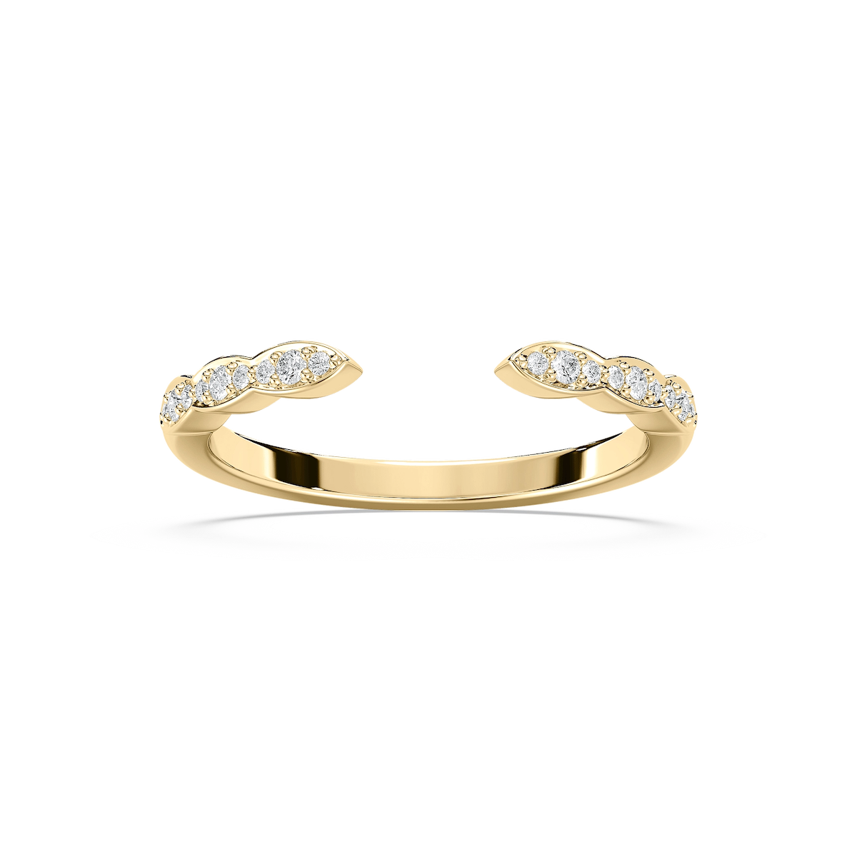 Gio 1 ctw Round Lab Grown Diamond Open Scalloped Stackable Band