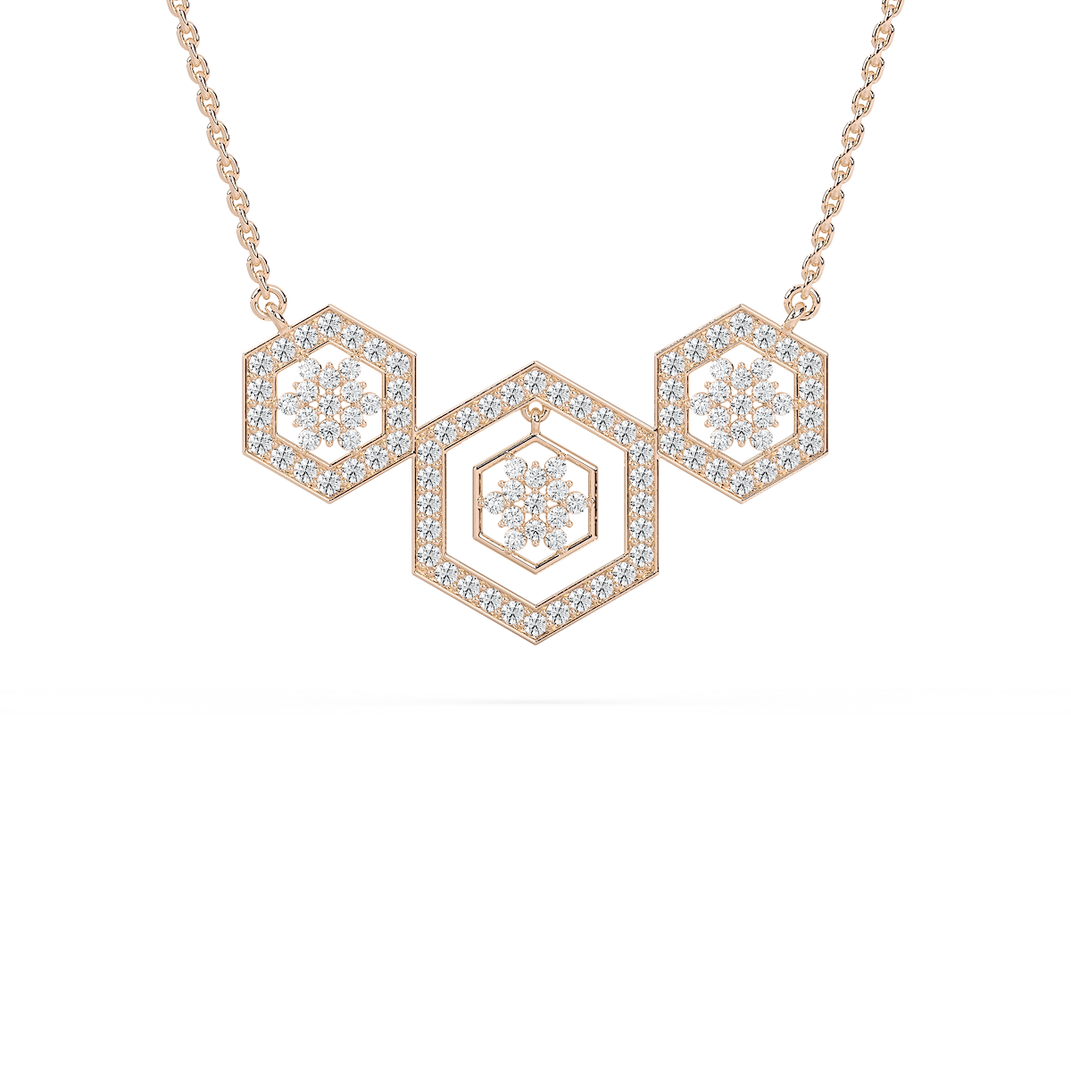 1 ⅙ ctw Round Lab Grown Diamond Geometric Harmony Necklace - 18 Inches