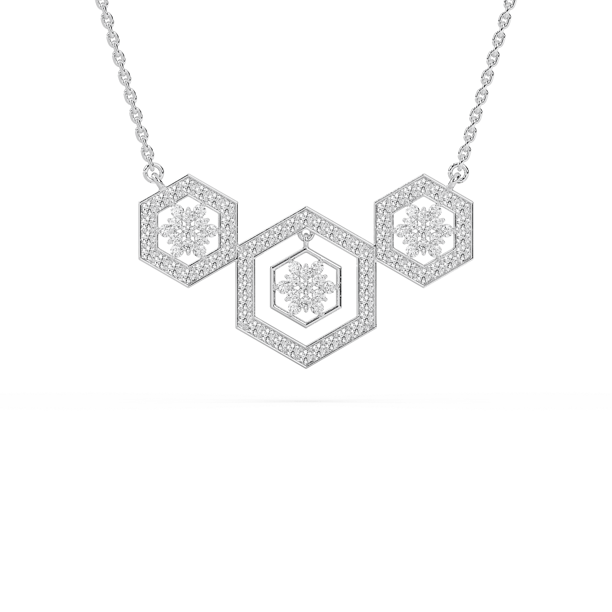 1 ⅙ ctw Round Lab Grown Diamond Geometric Harmony Necklace - 18 Inches