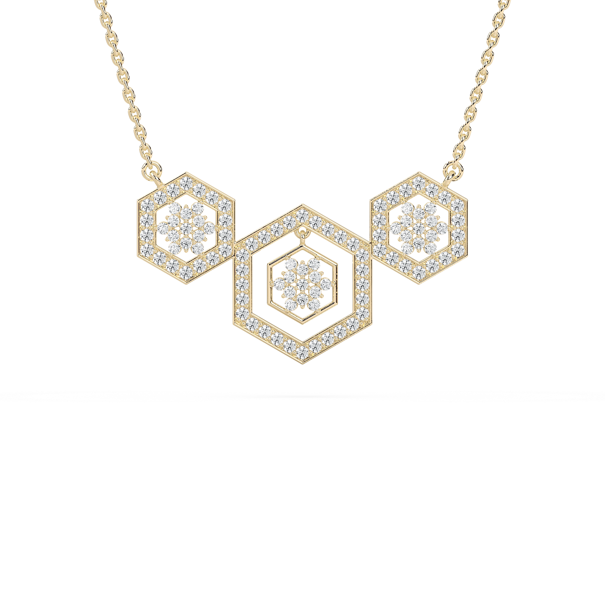 1 ⅙ ctw Round Lab Grown Diamond Geometric Harmony Necklace - 18 Inches