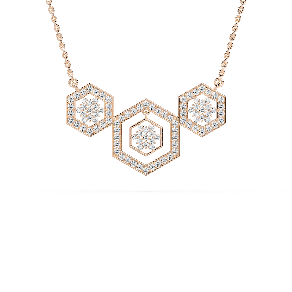 1 ⅙ ctw Round Lab Grown Diamond Geometric Harmony Necklace - 18 Inches