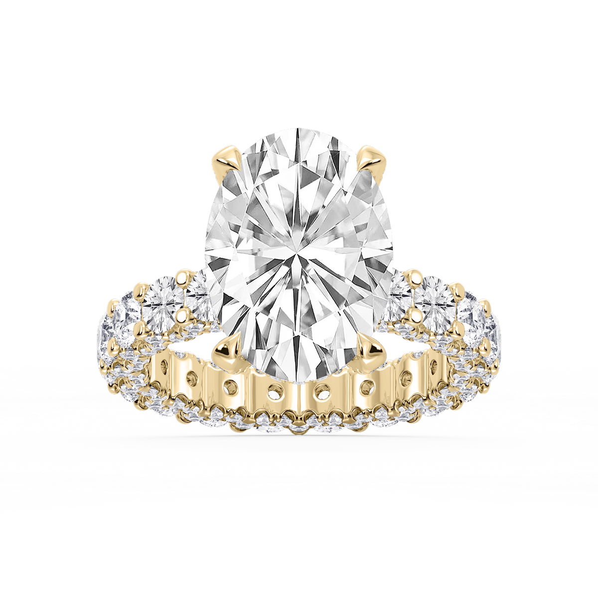 Giselle Oval Lab Grown Diamond Pave Eternity Hidden Halo Engagement Ring