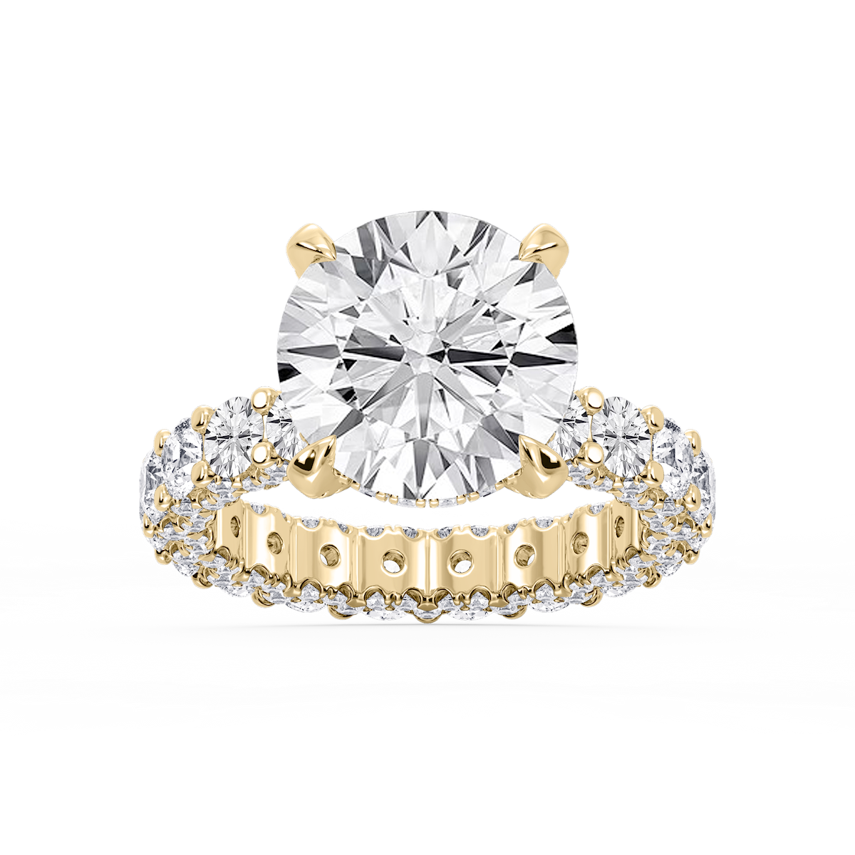 Giselle Round Lab Grown Diamond Pave Eternity Hidden Halo Engagement Ring