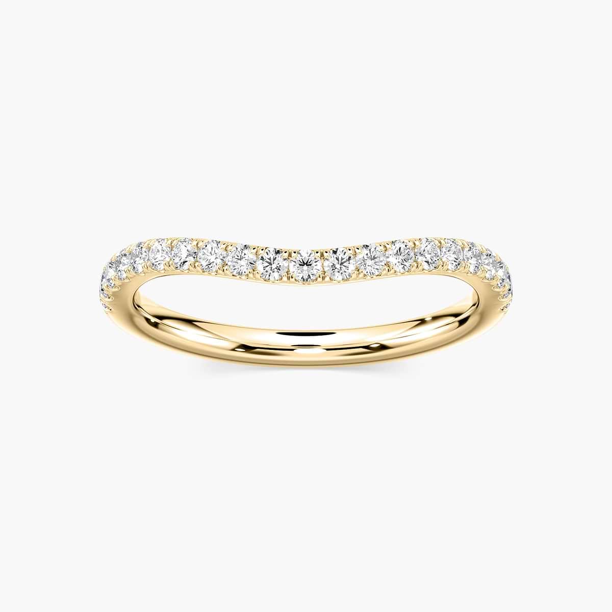 Glisan Wedding Band with 0.17ctw Round Cut Lab-Grown Diamonds in 14K Yellow Gold