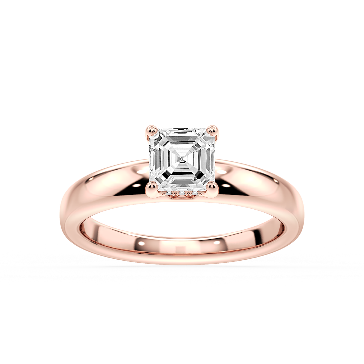 Gloria Asscher Lab Grown Diamond Hidden Halo Engagement Ring