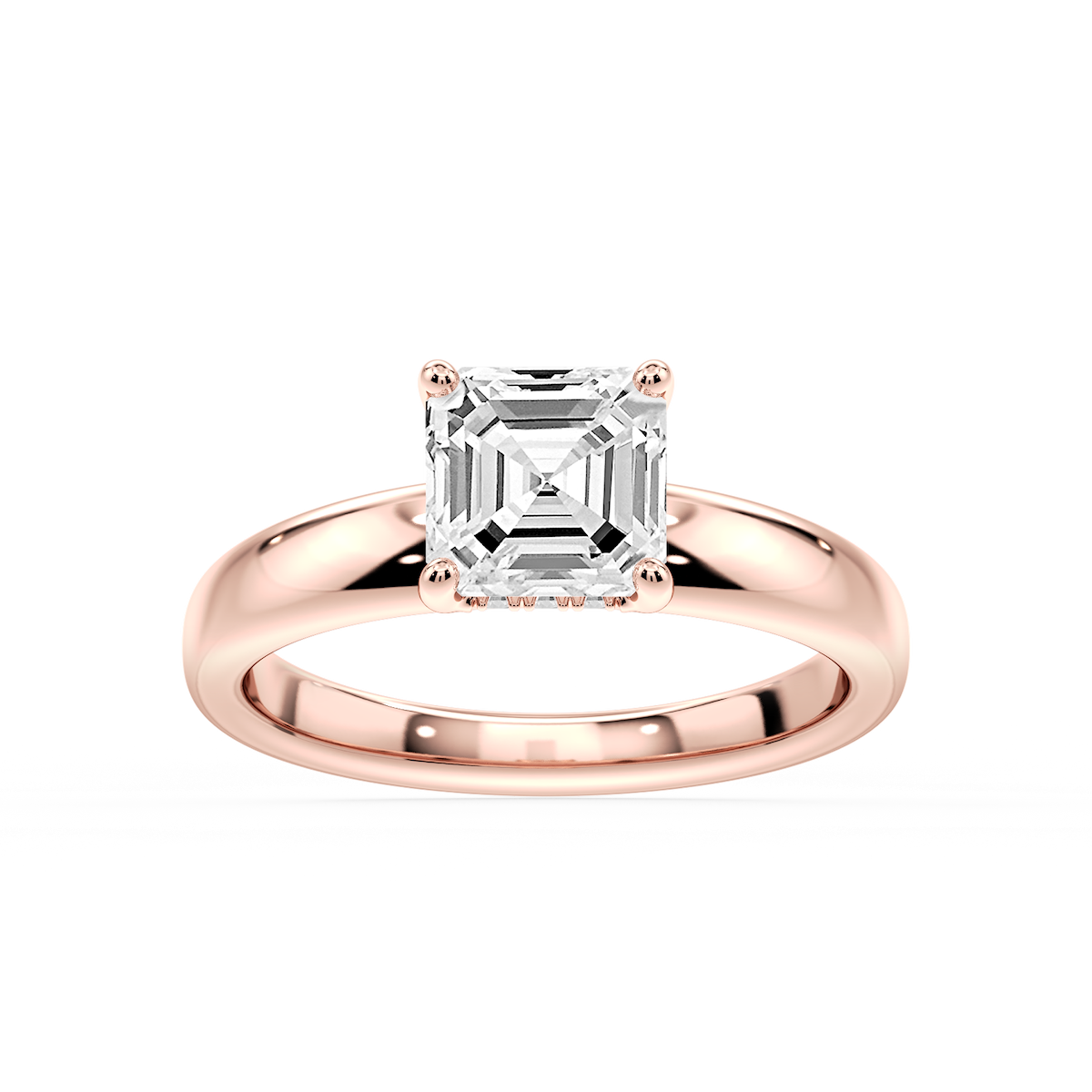 Gloria Asscher Lab Grown Diamond Hidden Halo Engagement Ring