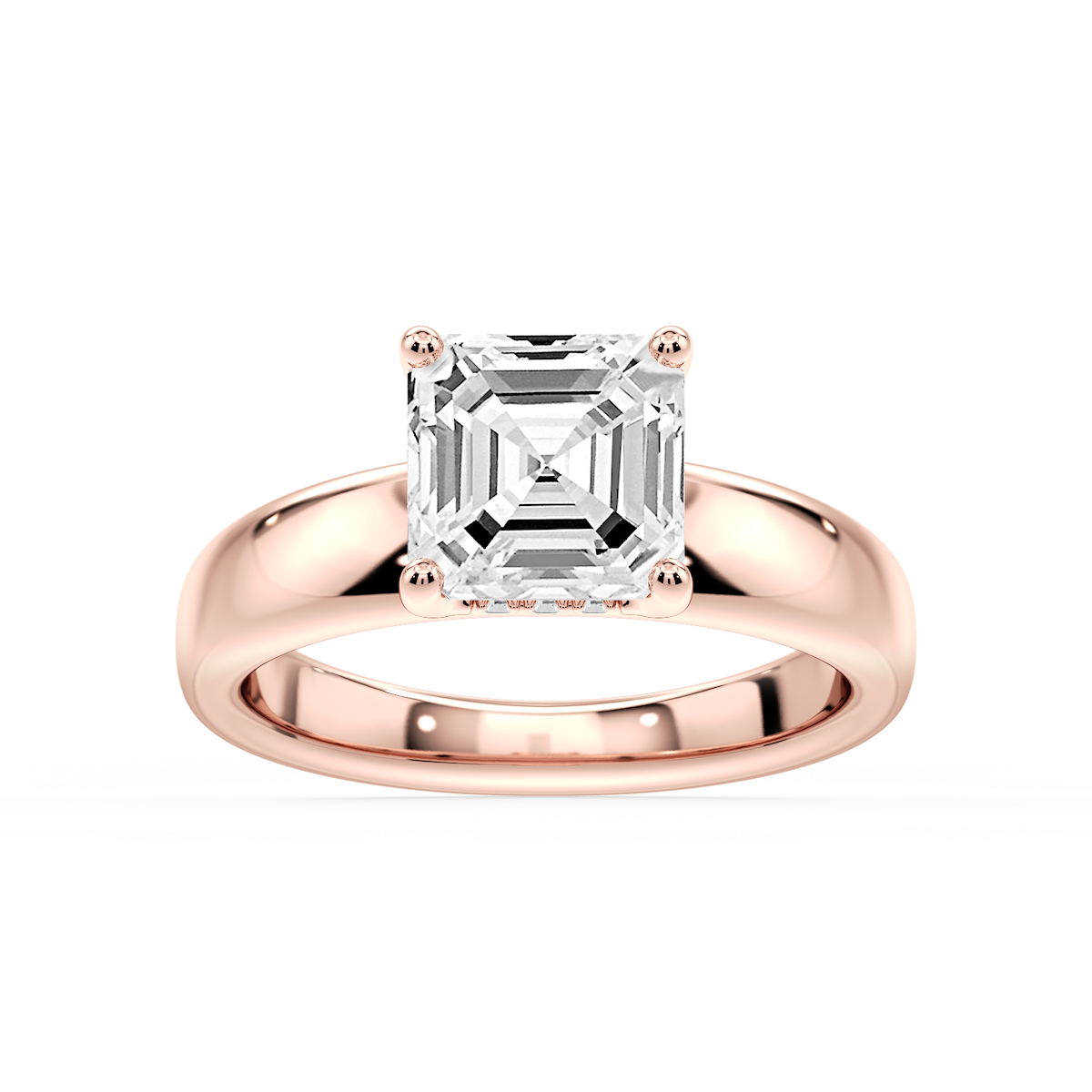 Gloria Asscher Lab Grown Diamond Hidden Halo Engagement Ring