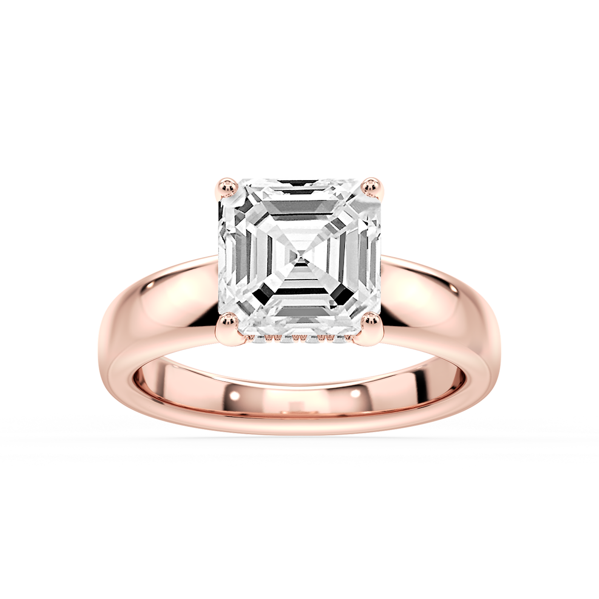 Gloria Asscher Lab Grown Diamond Hidden Halo Engagement Ring