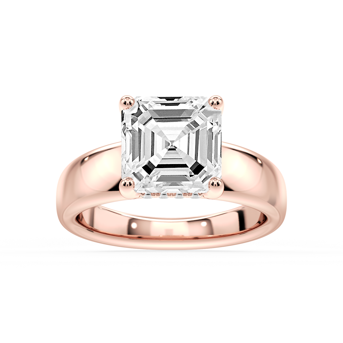 Gloria Asscher Lab Grown Diamond Hidden Halo Engagement Ring
