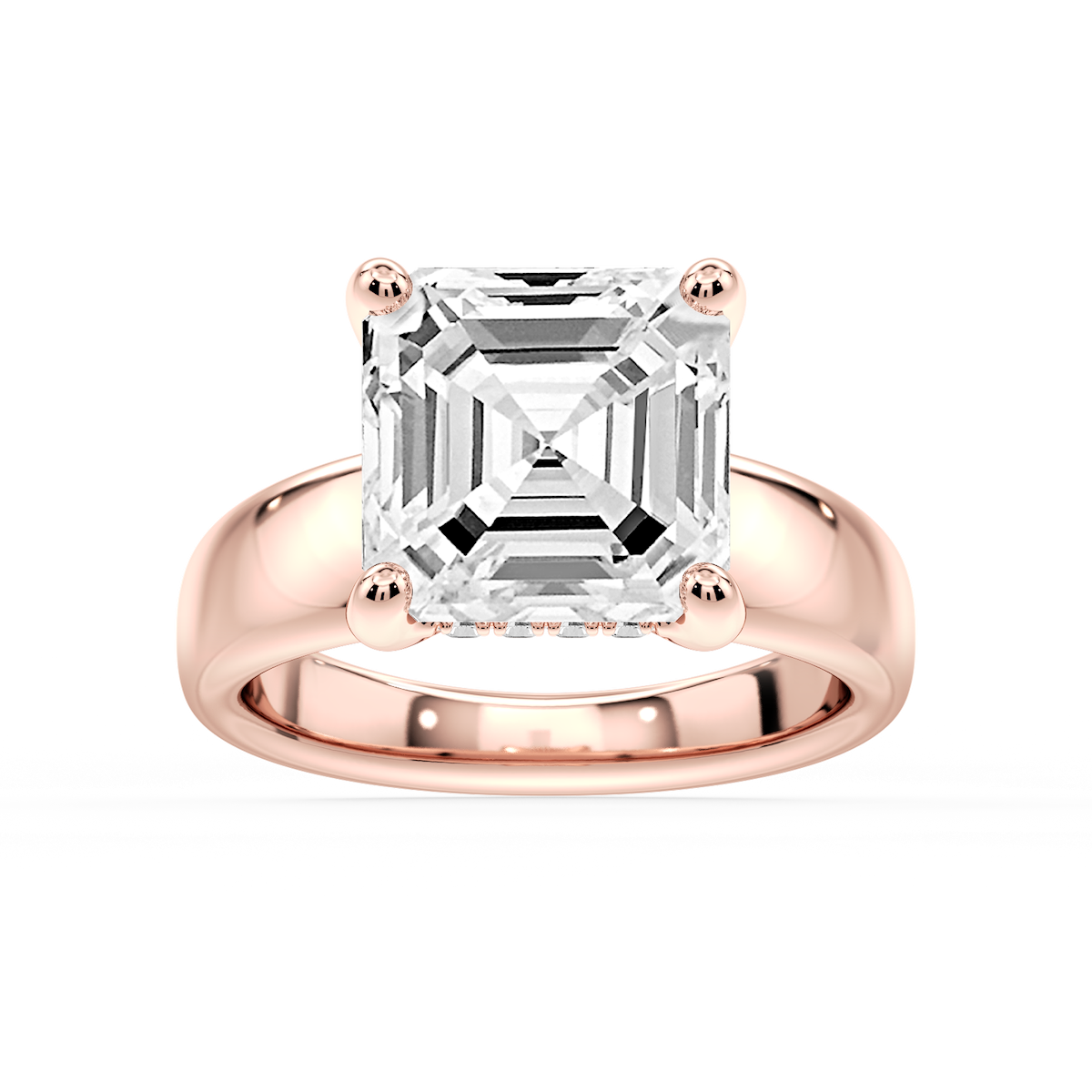 Gloria Asscher Lab Grown Diamond Hidden Halo Engagement Ring