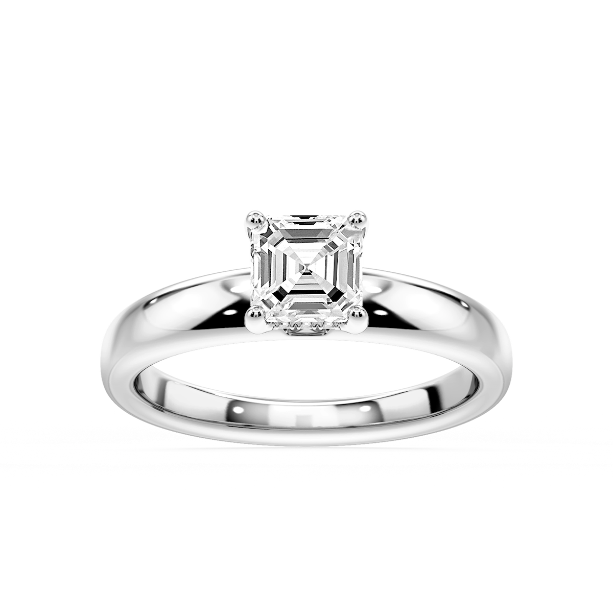 Gloria Asscher Lab Grown Diamond Hidden Halo Engagement Ring