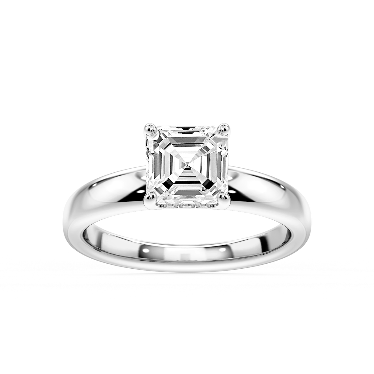 Gloria Asscher Lab Grown Diamond Hidden Halo Engagement Ring