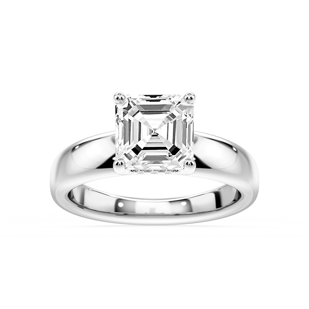 Gloria Asscher Lab Grown Diamond Hidden Halo Engagement Ring