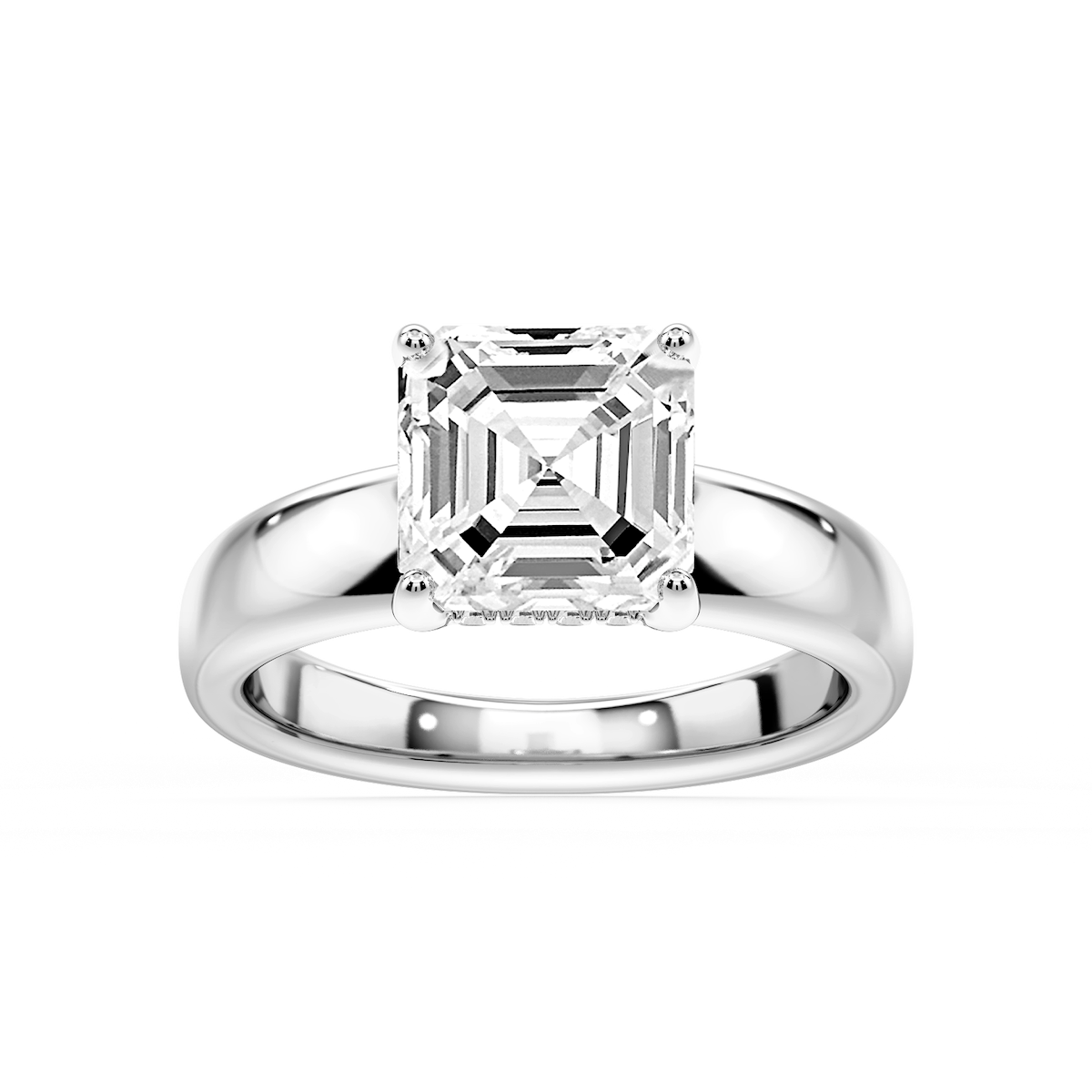 Gloria Asscher Lab Grown Diamond Hidden Halo Engagement Ring