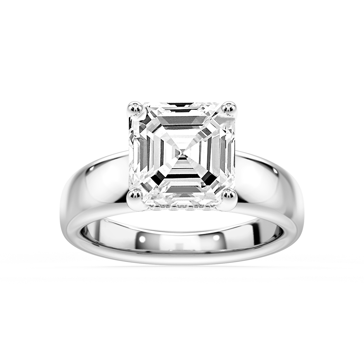 Gloria Asscher Lab Grown Diamond Hidden Halo Engagement Ring