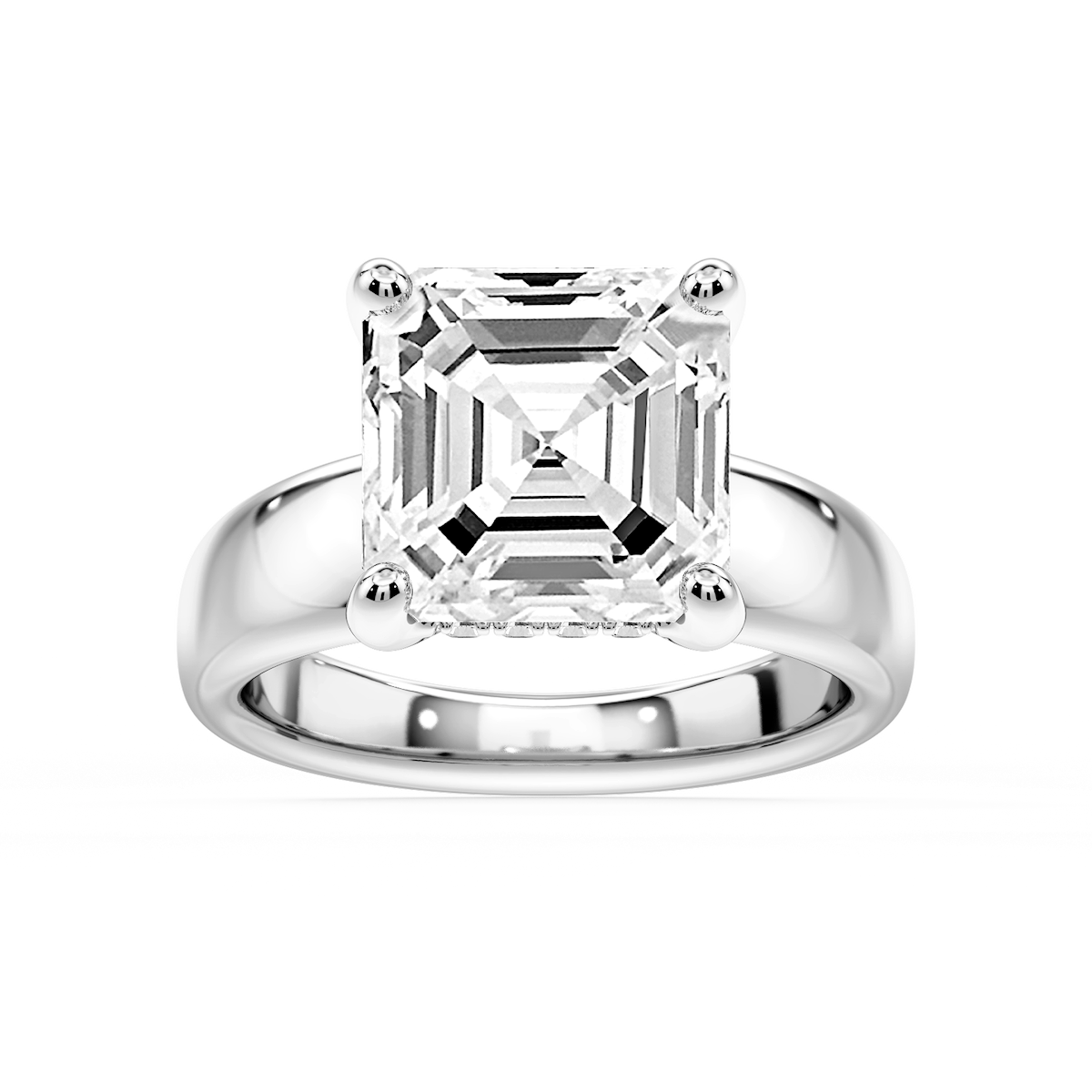 Gloria Asscher Lab Grown Diamond Hidden Halo Engagement Ring