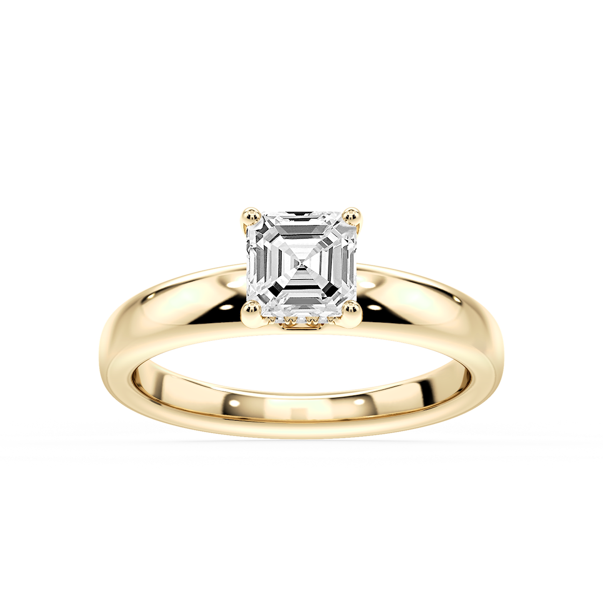 Gloria Asscher Lab Grown Diamond Hidden Halo Engagement Ring