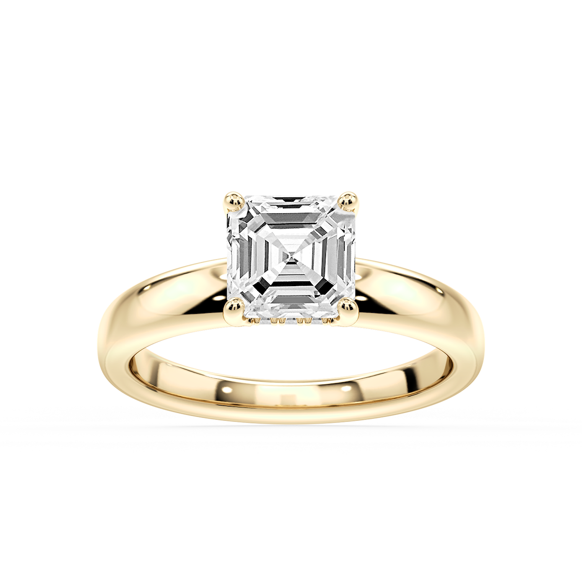 Gloria Asscher Lab Grown Diamond Hidden Halo Engagement Ring