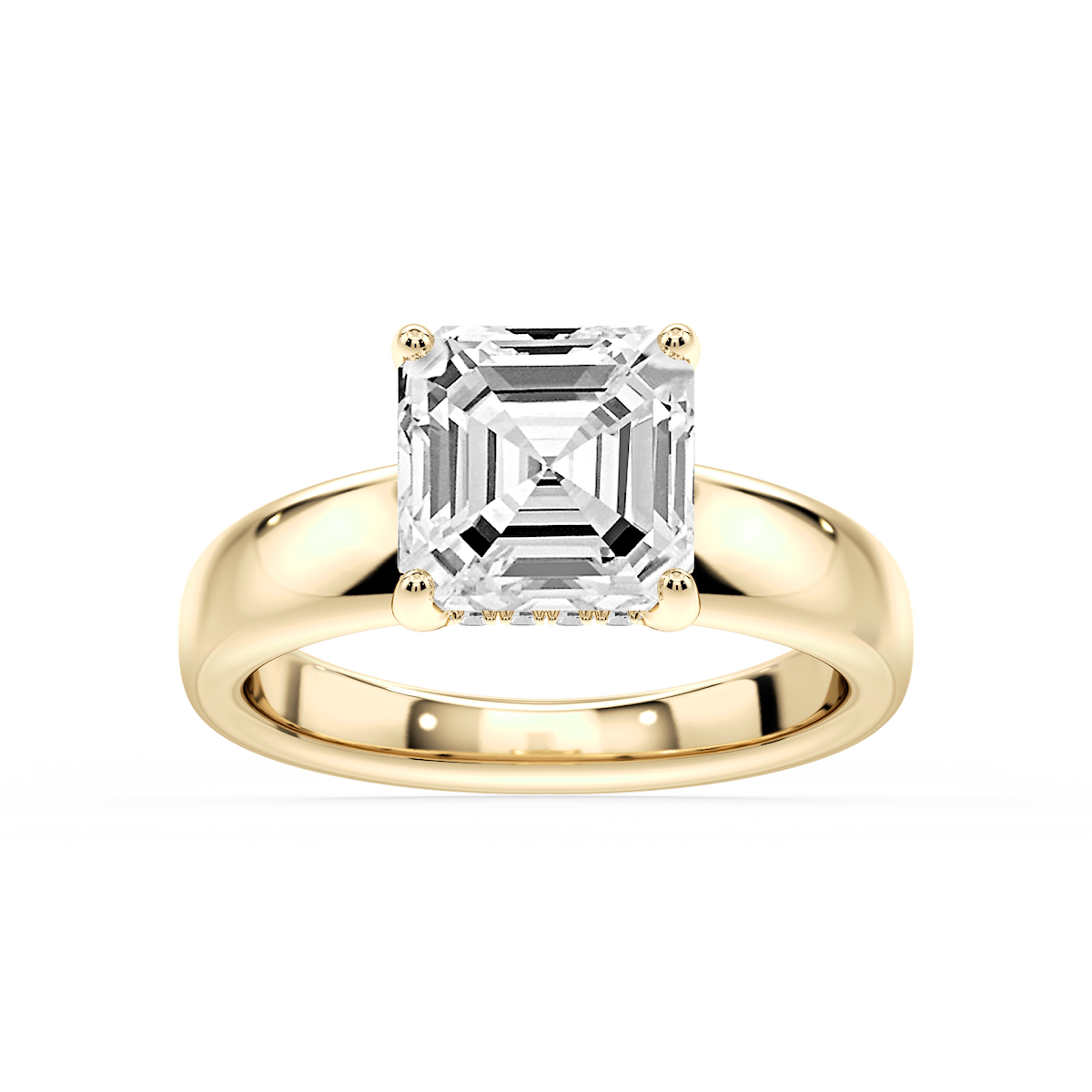 Gloria Asscher Lab Grown Diamond Hidden Halo Engagement Ring