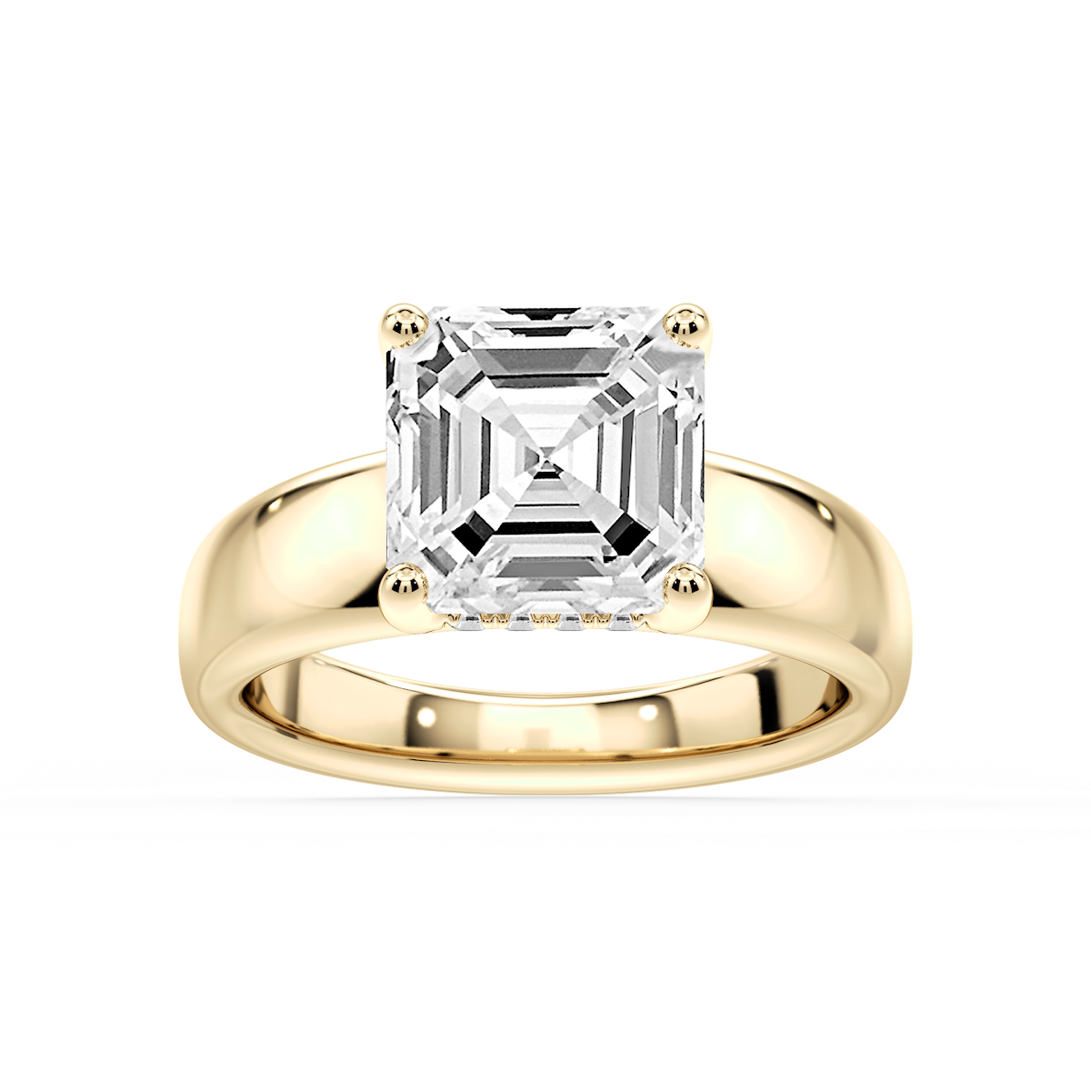 Gloria Asscher Lab Grown Diamond Hidden Halo Engagement Ring