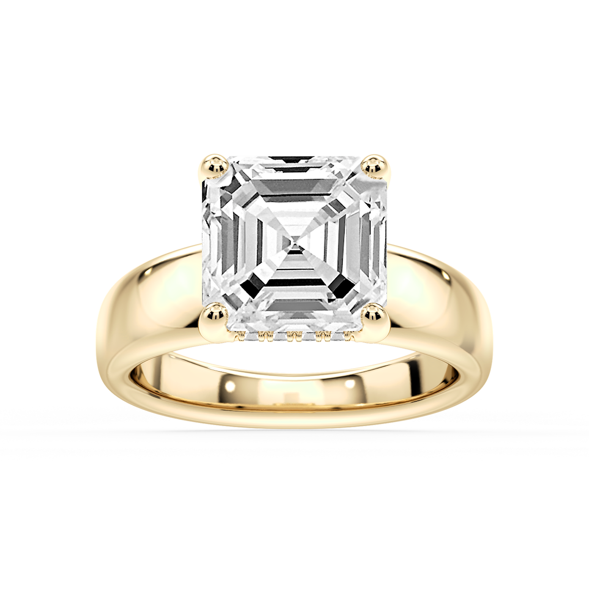 Gloria Asscher Lab Grown Diamond Hidden Halo Engagement Ring
