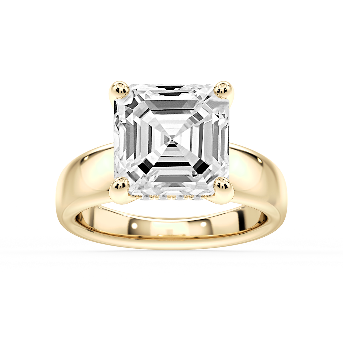 Gloria Asscher Lab Grown Diamond Hidden Halo Engagement Ring