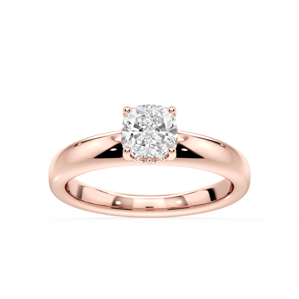 Gloria Cushion Lab Grown Diamond Hidden Halo Engagement Ring