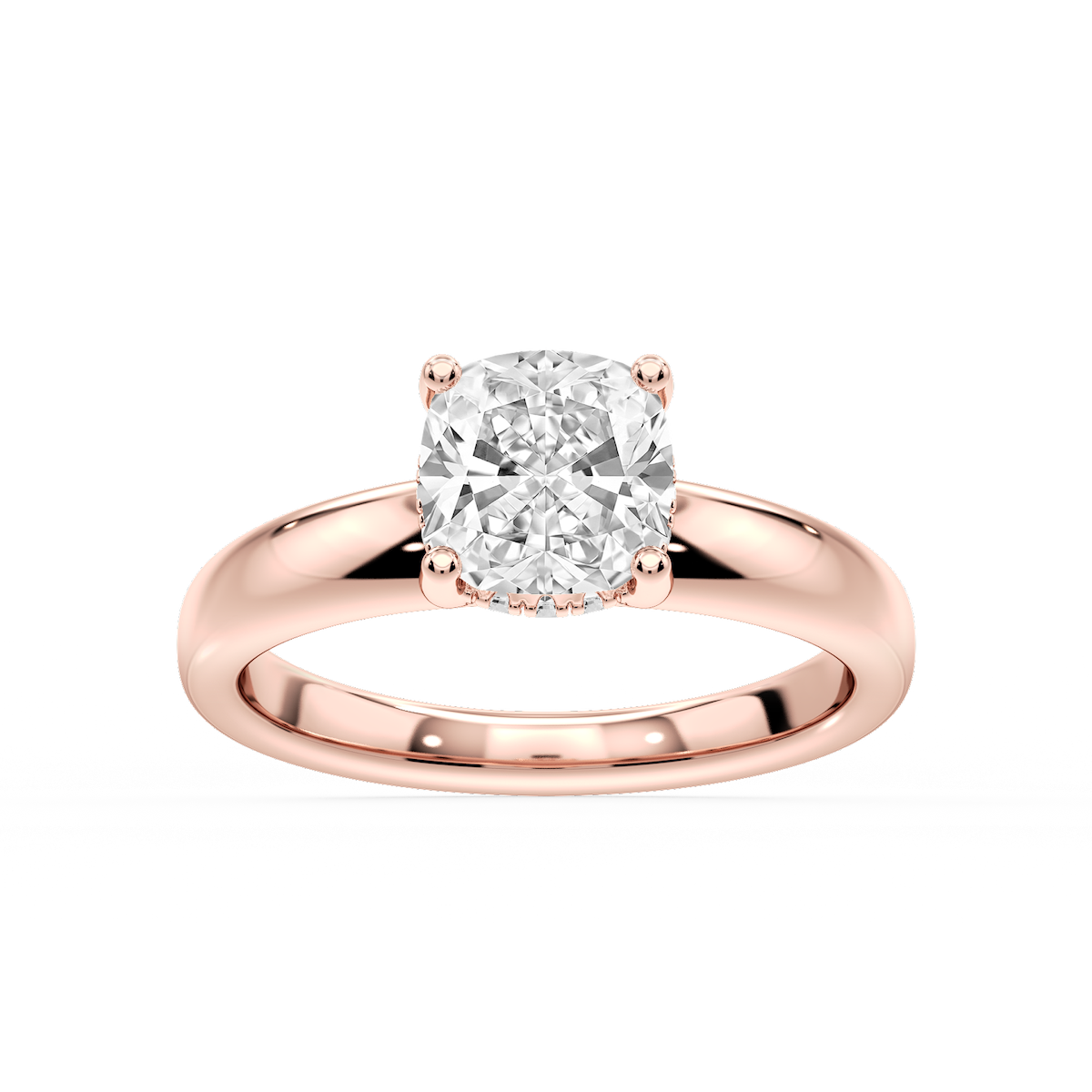Gloria Cushion Lab Grown Diamond Hidden Halo Engagement Ring