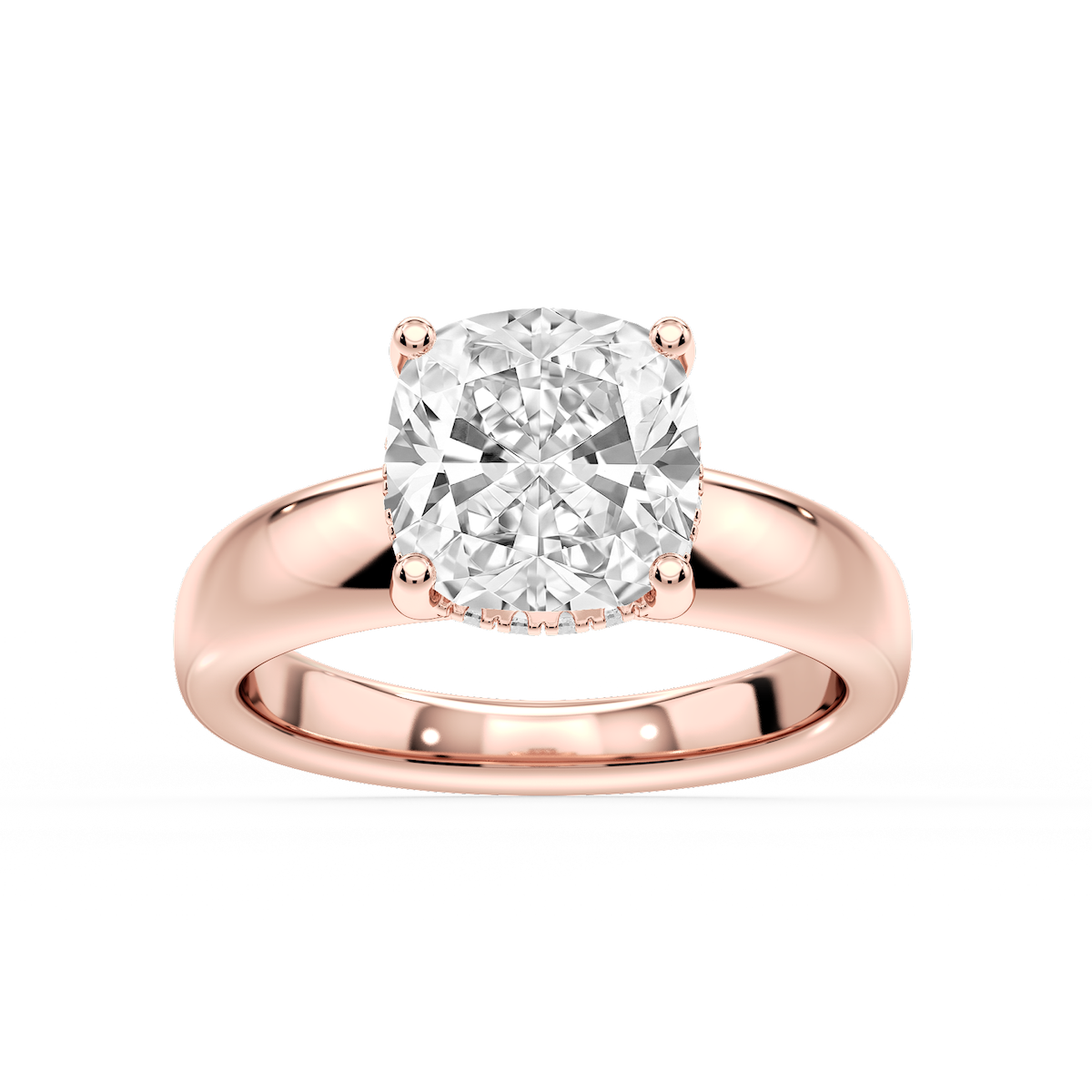 Gloria Cushion Lab Grown Diamond Hidden Halo Engagement Ring