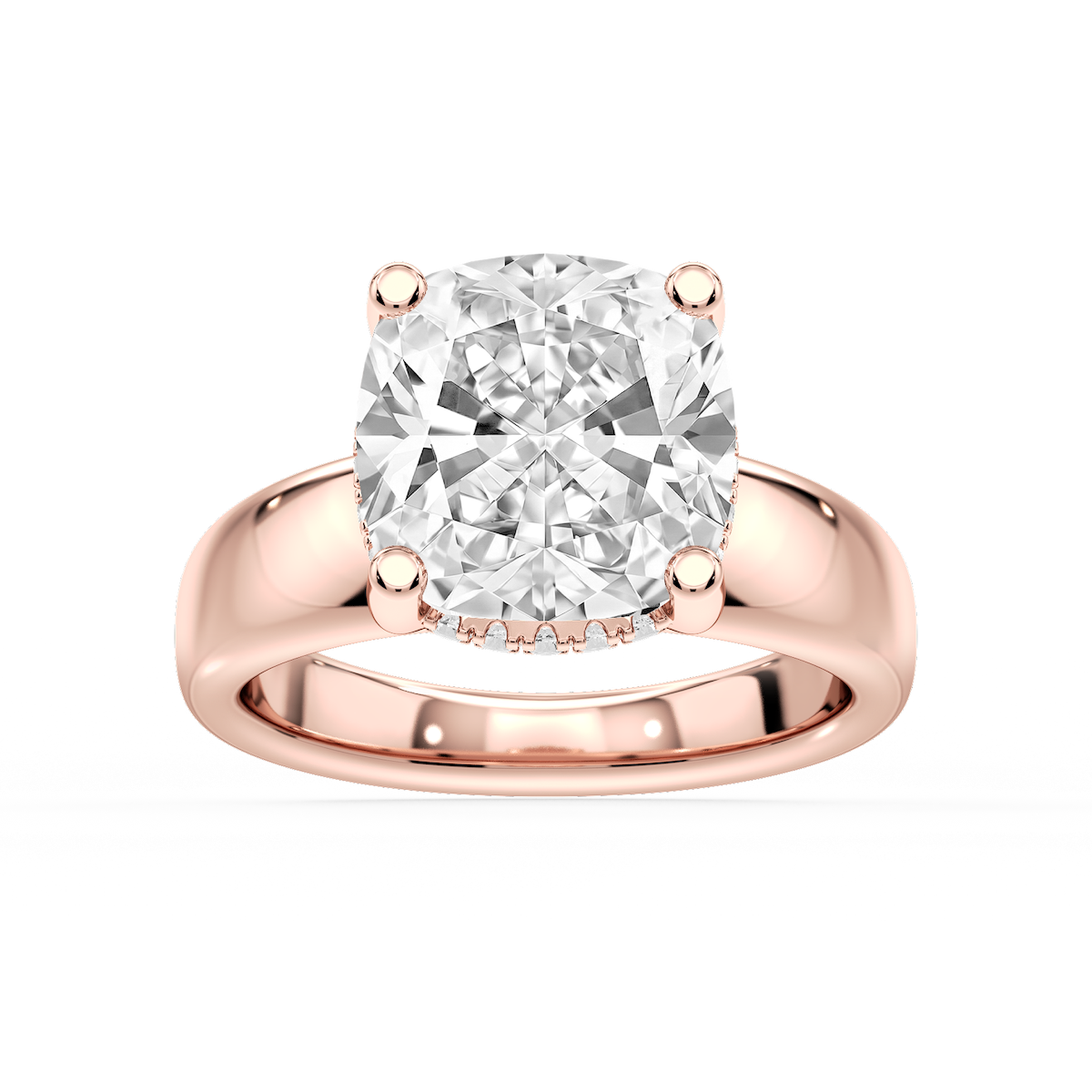 Gloria Cushion Lab Grown Diamond Hidden Halo Engagement Ring