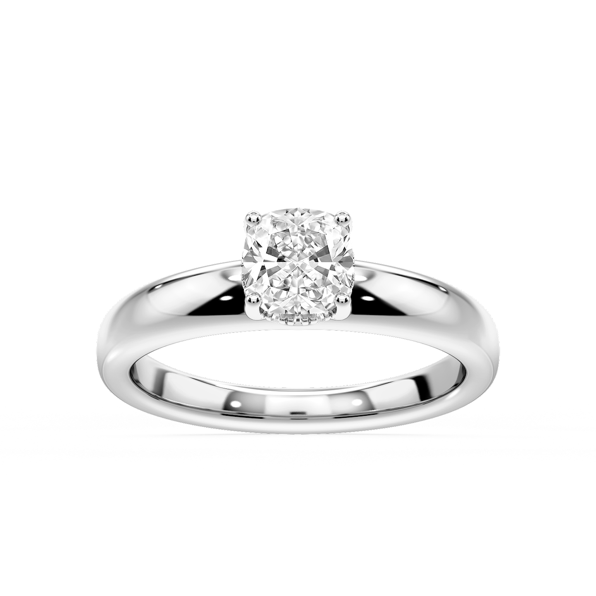 Gloria Cushion Lab Grown Diamond Hidden Halo Engagement Ring