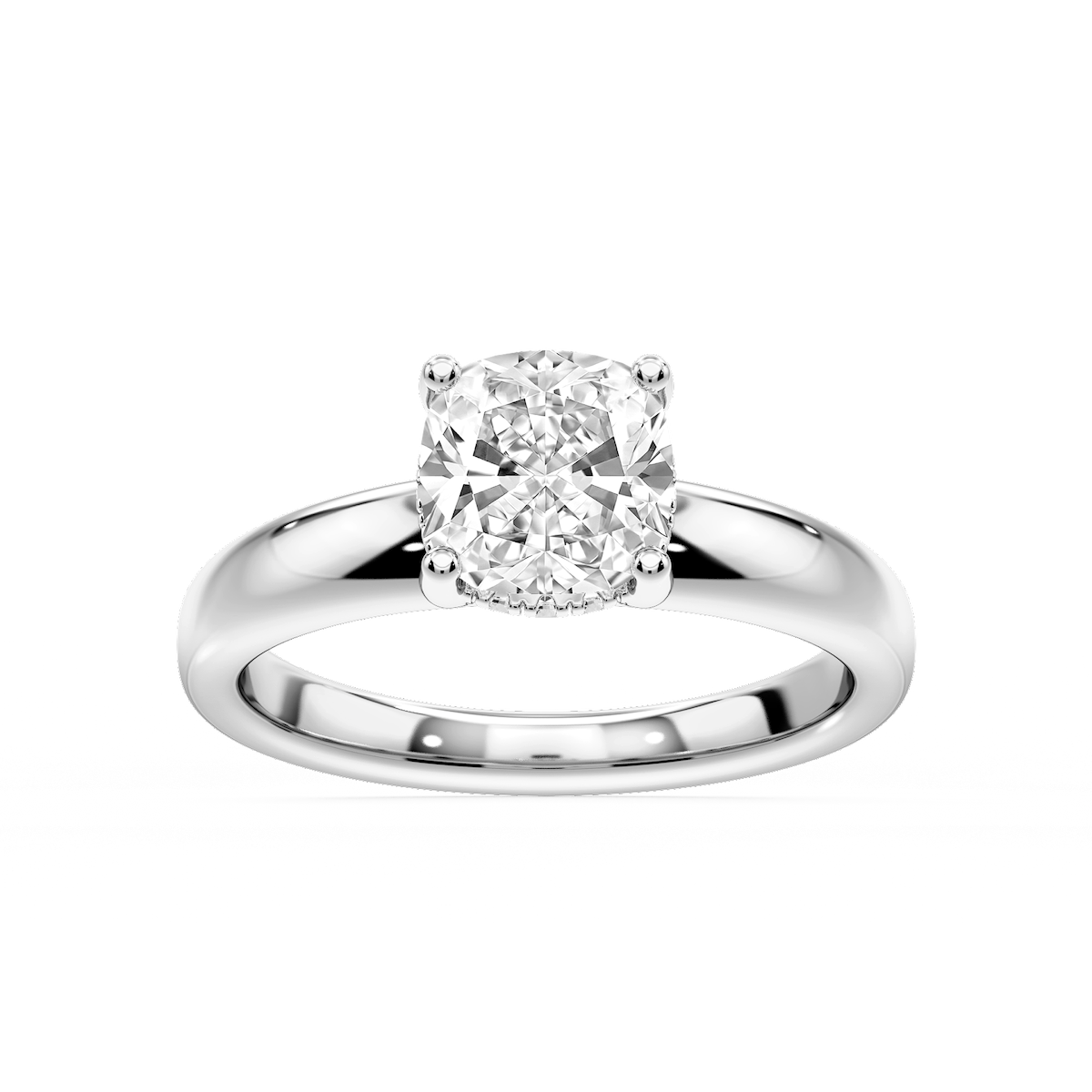 Gloria Cushion Lab Grown Diamond Hidden Halo Engagement Ring