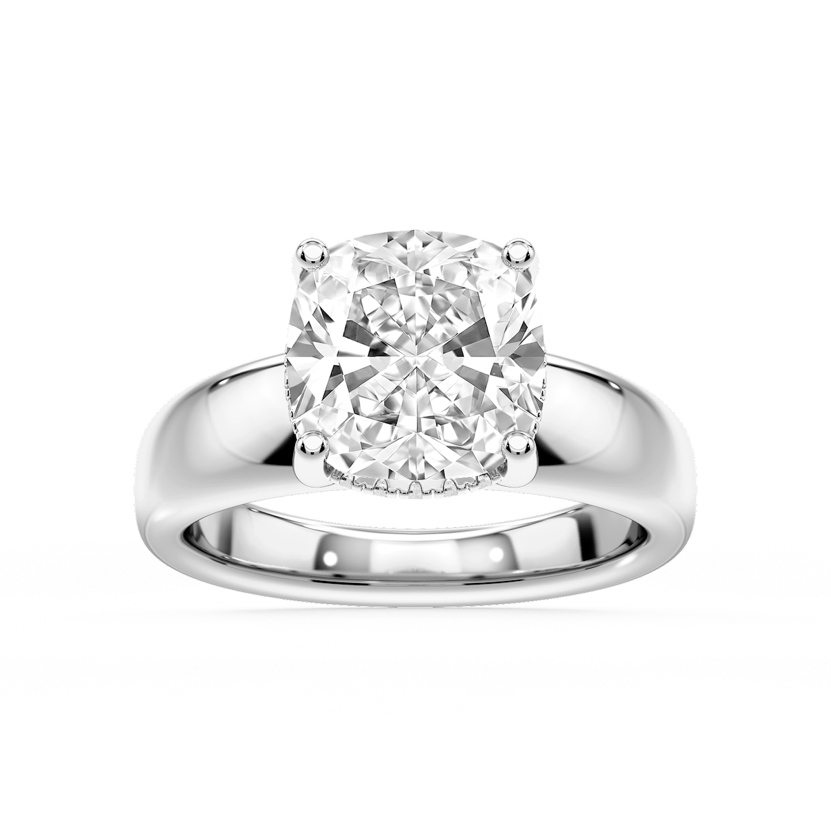 Gloria Cushion Lab Grown Diamond Hidden Halo Engagement Ring